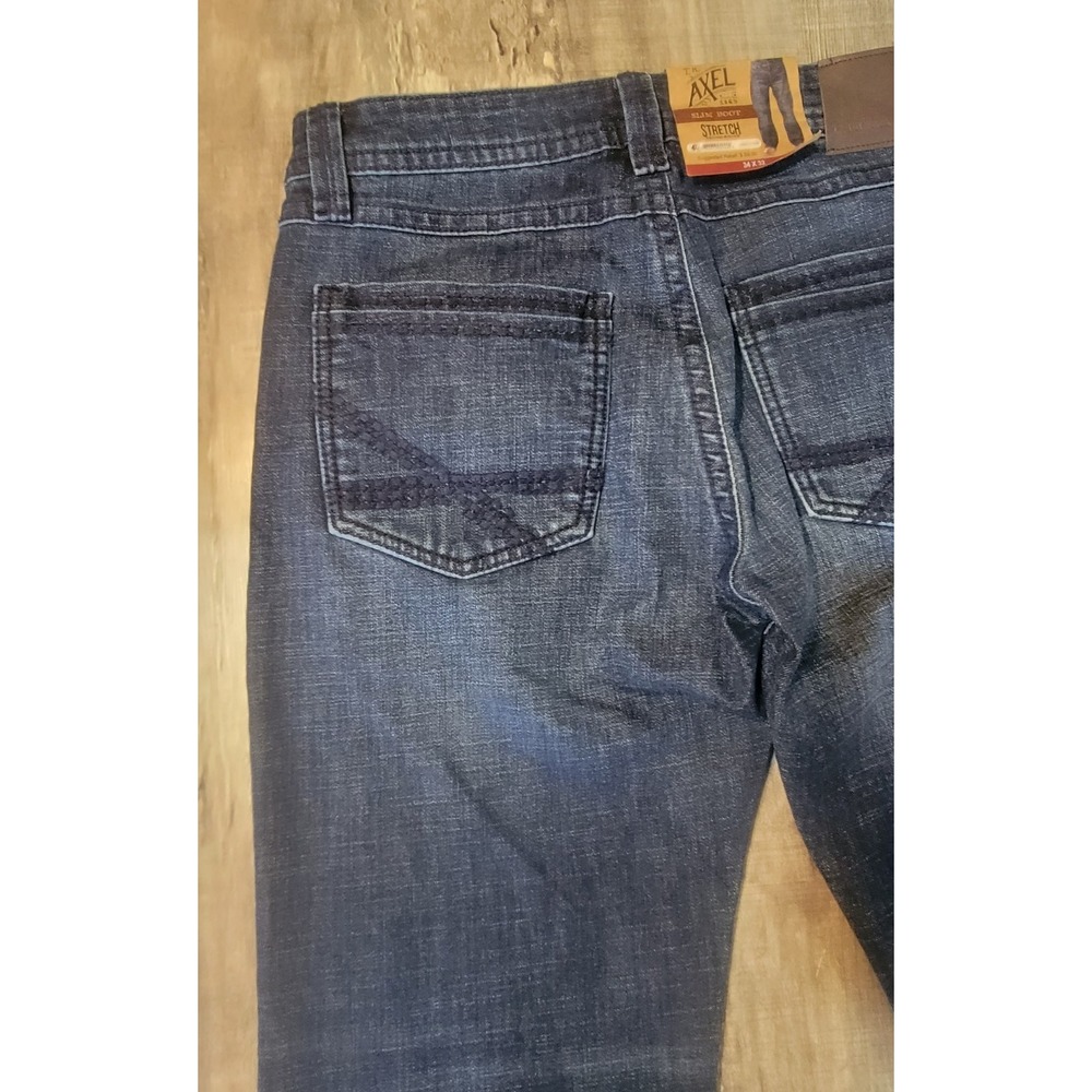 TK Axel Mens 34x32 Slim Boot Stretch Dark Blue Denim Jeans New NWT - Picture 14 of 16